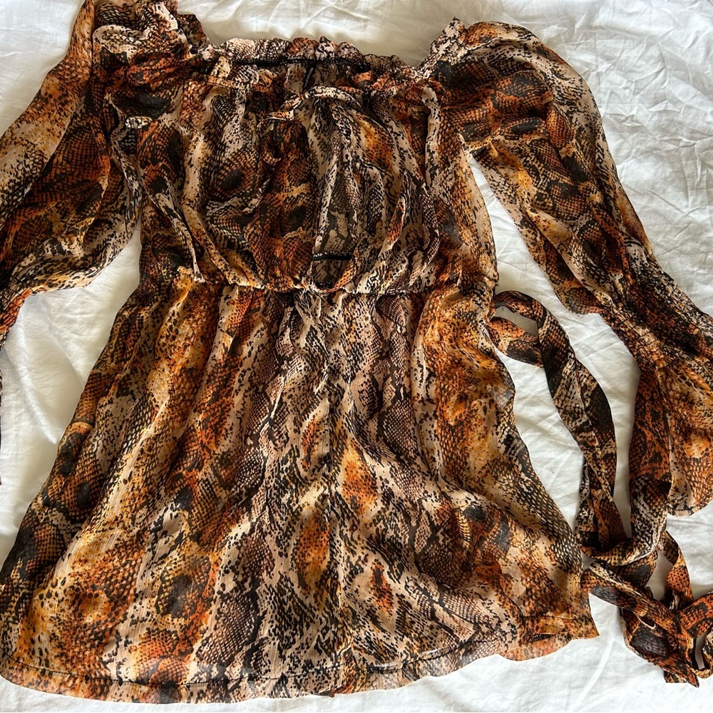 Women's Snake Print Off-Shoulder Top/Romper